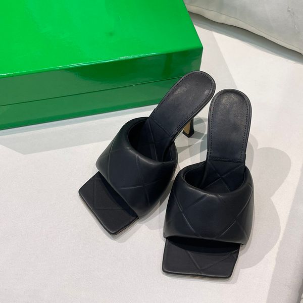 

luxury designer sandals letters bottegas heels casual women shoes fashion leather gfds, Black