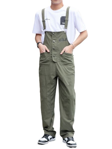 

men letter graphic dual pocket overalls a5gc#, Black
