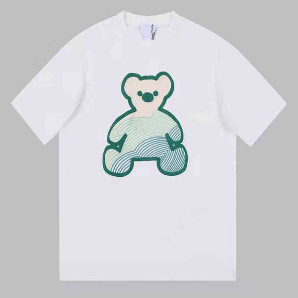 

women's t-shirt summer bear couple short sleeve t-shirt for men and women, White