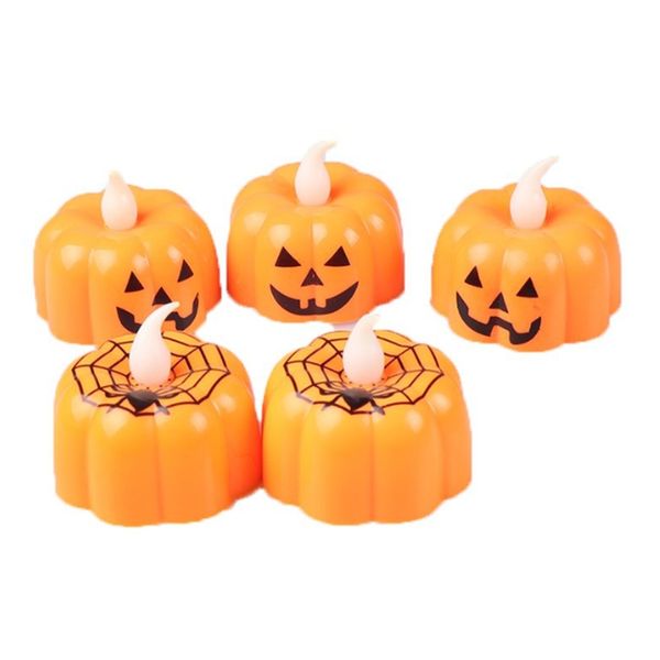 luci di zucca elettroniche a led decorazioni per feste di Halloween luci atmosfera decorazione giocattoli incandescenti squash a lume di candela LK0017