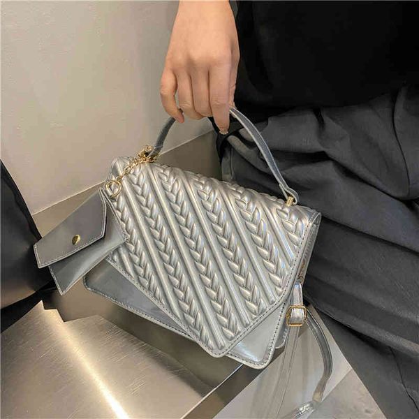

designer handbags fashion small bag women's 2022 new foreign style single shoulder solid color child mother cross texture hand