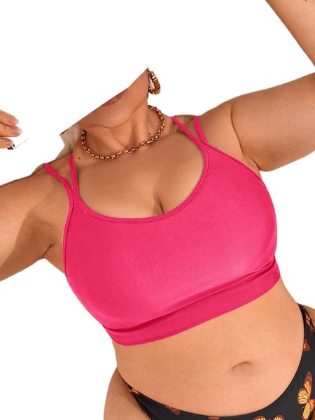 

plus solid twist bikini u6su#, Black