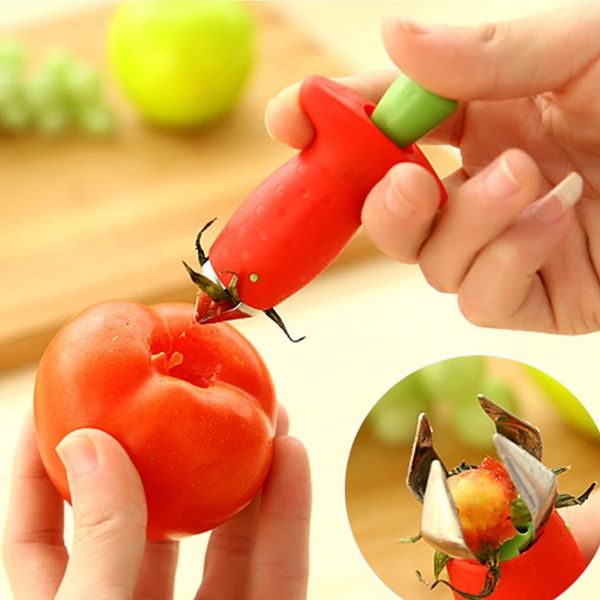 Küche Ware Tomaten Stiele Obst Erdbeere Messer Stiel Blätter Entferner Slicer Erdbeere Huller Früchte Corer Küchen Werkzeug