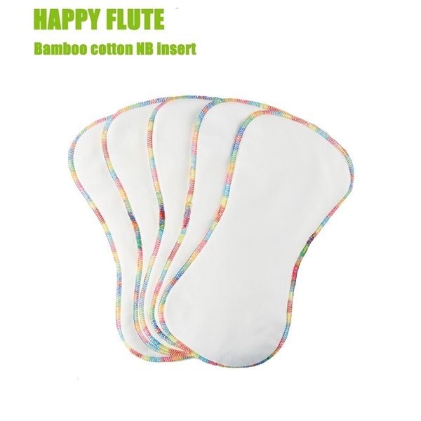 

10pcs nb bamboo cotton cloth insert reusable washable breathable baby nappy liner for born diaper cover fit 3-6kg 220512