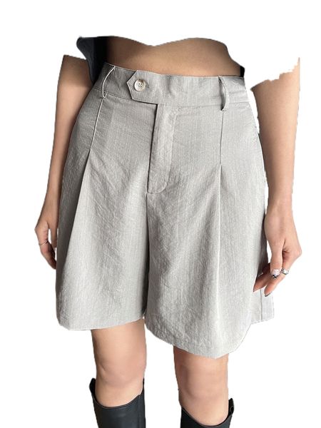 

dazy solid high waist wide leg shorts v52t#, White;black