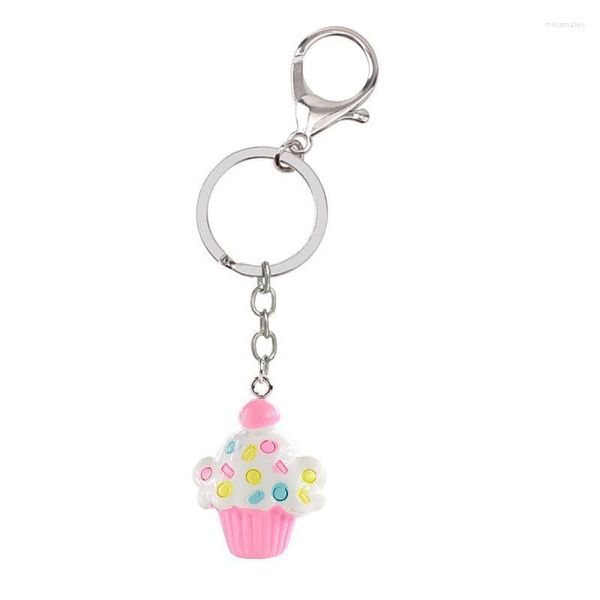 Chavedias de imitação criativa Donut Key Ring Pingente Friends Colar Food Drop Chain Backpack Children Jewelry Gift Miri22