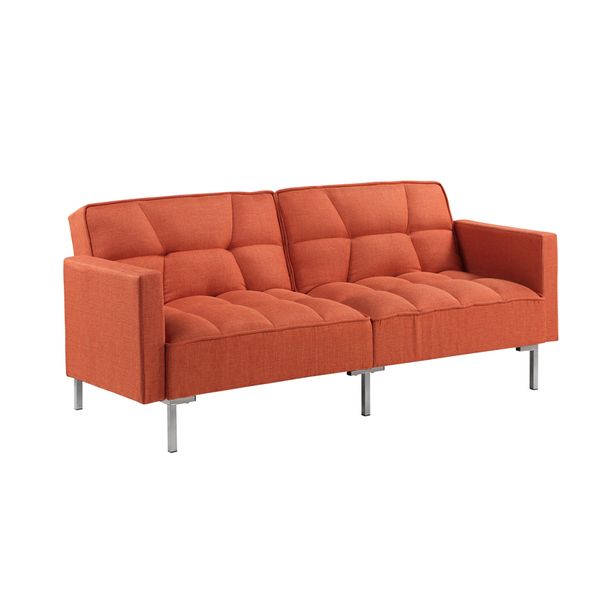 

for compact living room apartment dorm linen upholstered modern convertible folding futon sofa bed