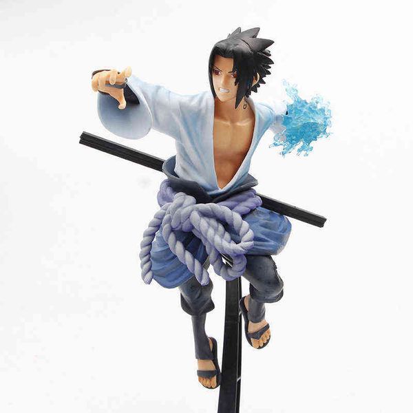 

naruto shippuden uchiha sasuke pvc action figure toys 190mm anime uzumaki naruto collectible figurine toy g220420