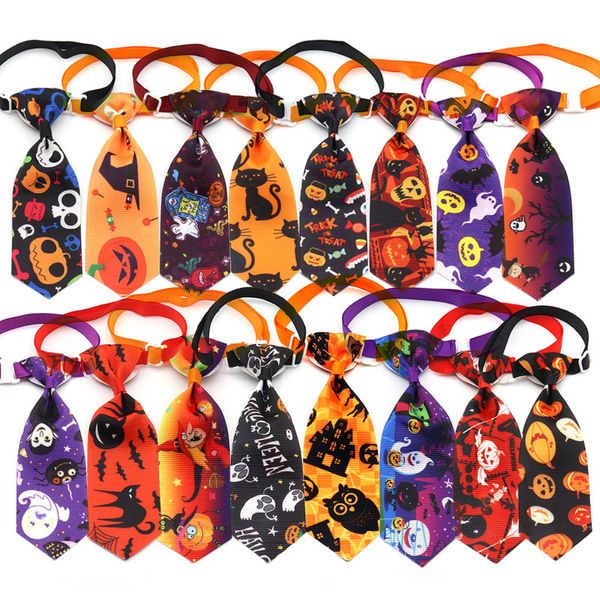 Halloween Pet Tie Abbigliamento per cani Moda Zucca Teschio Cani Papillon Forniture per decorazioni per feste