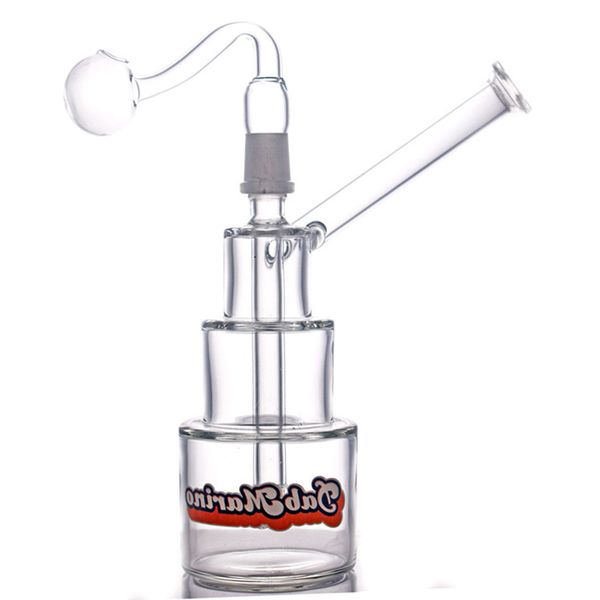 1 Stück Mini-Dab-Rigs-Rohr, Inline-Matrix-Vogelkäfig, dicker Glasbecher, Wasser-Hitman-Bong, 14-mm-Verbindung mit Ölbrennerrohr