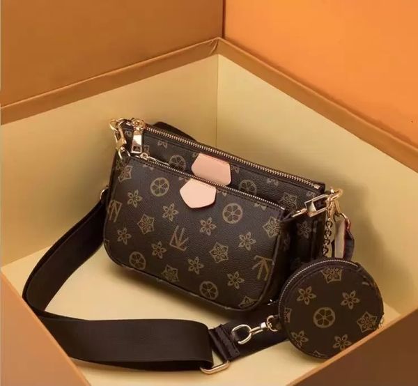 

new 3 pcs bags favorite multi accessories women crossbody purse messenger bags handbags flowers designers lady leather women's bag
