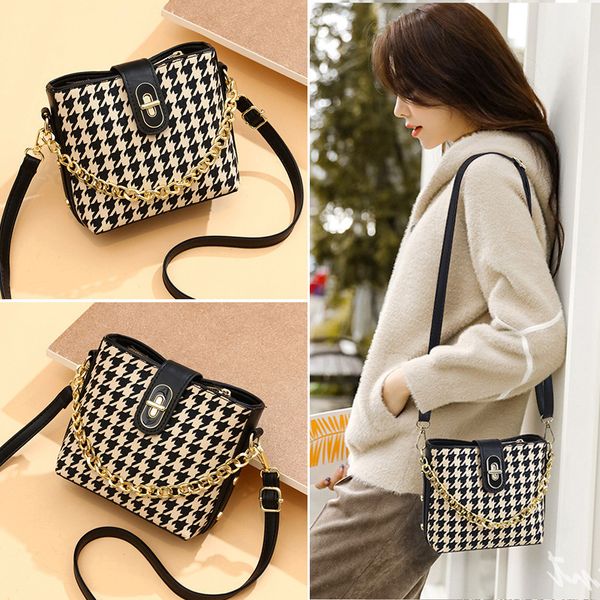 

designer bags for women women's 2022 spring fashion soft leather single shoulder bucket bag women retro letter luxury handbags