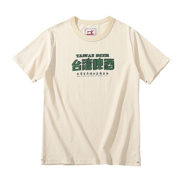 Tayvan Bira Komik Baskılı T-shirt Erkek Yaz Hip Hop Tarzı Grafik Tees Adam Kadınlar Için Moda Tişörtleri Gevşek Ekip Boyun Tee 220516