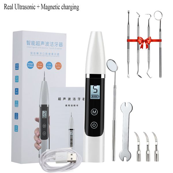 

ultrasonic dental scaler cleaning dentistry tool magnetic charging teeth whitener electric calculus stains plaque tartar cleaner