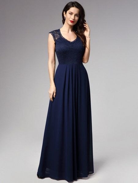

miusol lace bodice pleated chiffon prom dress u3o0#, Black;gray