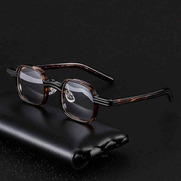 

tortoise shell color plate glasses small square hand-made glasses frame men and women height number small face, White;black