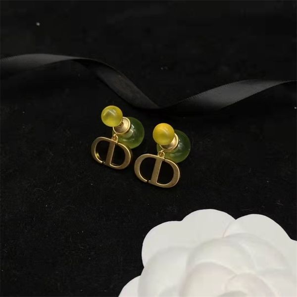 

new high version jelly earrings women's resin pearl earrings, Golden