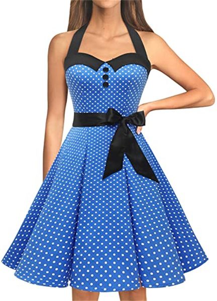 

& tees vintage polka polka dot e cocktail ball dress 1950s and 1960s rock band bandages, White