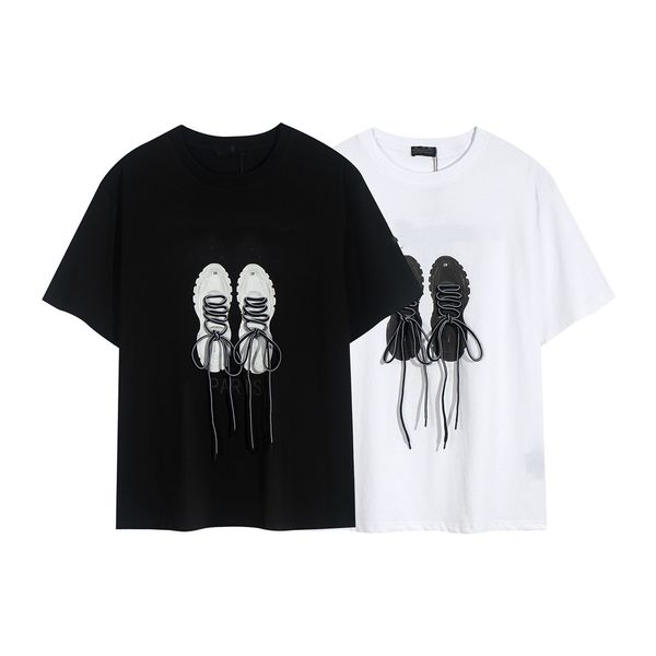 

b luxury women's t-shirt fashion designer t-shirt with a pair of shoes 100% cotton 1:1 quality, White