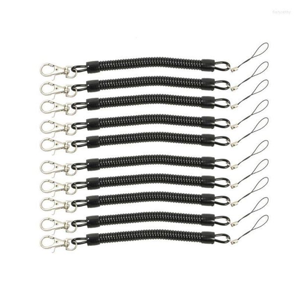 Keychains 10pcs Black Boble Springs Keychain Cellphone Snap Hook Holder