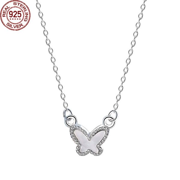 

2022 s925 sterling silver necklace women's korean version simple design shell jewelry butterfly move female fine fashion