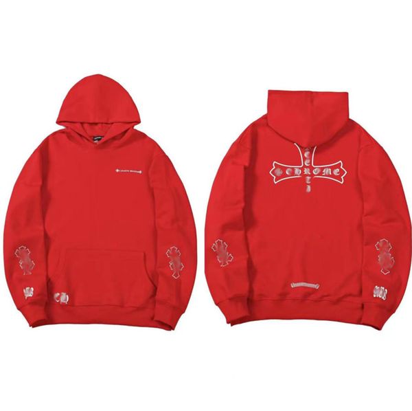 

classic fashion brand mens hoodies designer ch sweatshirts horseshoe cross print jacket women casual quality luxury pullover hooded loose h, Black