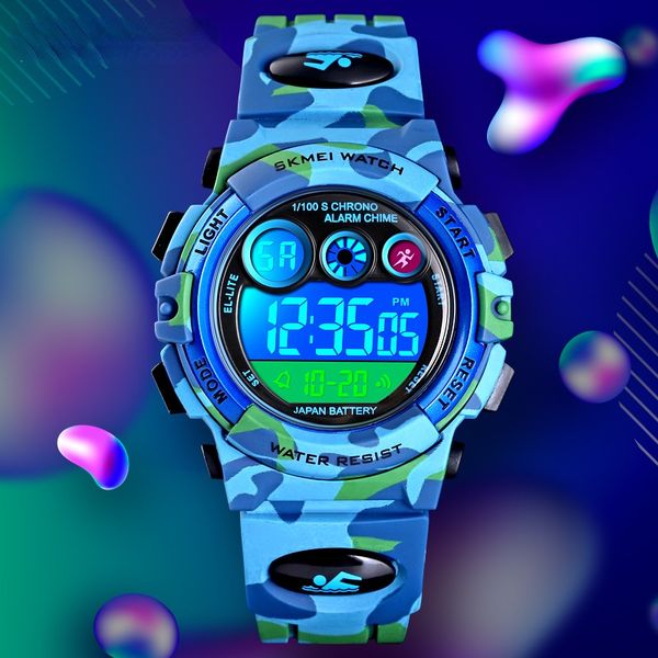 Orologio digitale elettronico a LED per bambini Orologio cronometro 2 tempi Orologi sportivi per bambini Orologio da polso impermeabile 50M per ragazze