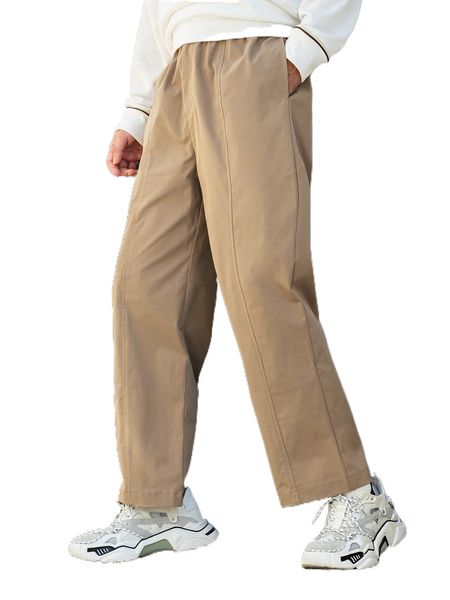 

men slant pocket drawstring waist pants p3tq#, Black
