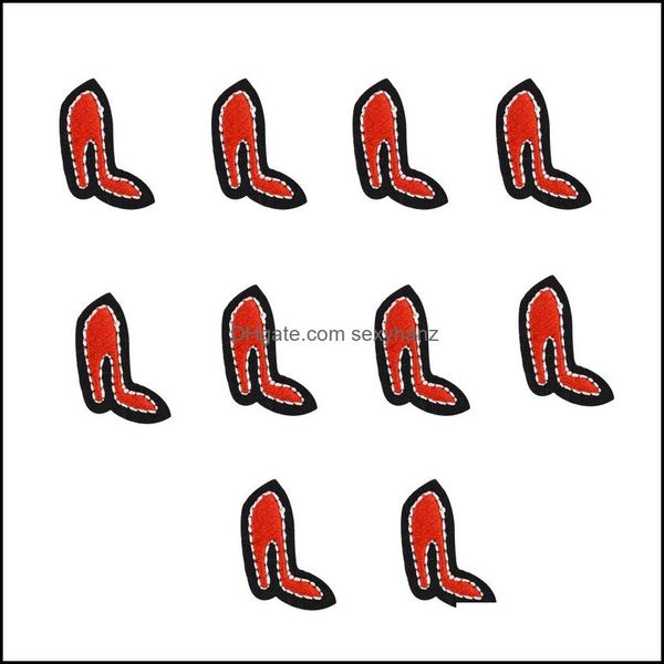 

sewing notions tools apparel 10 pcs high heelses badges for clothing iron embroidered applique sew ones accessories clothes drop delivery, Black