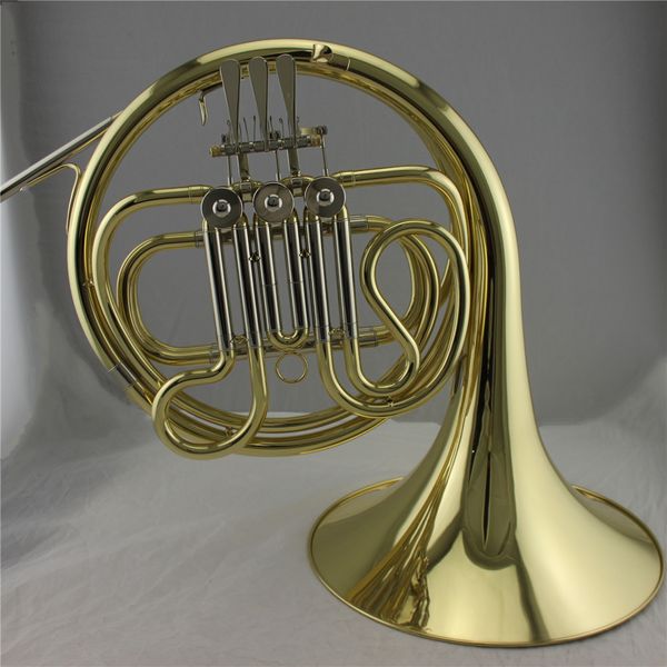 French Horn Gold Lacque Brass Corpo de Cupronickel Tubo Feia F Tecla F