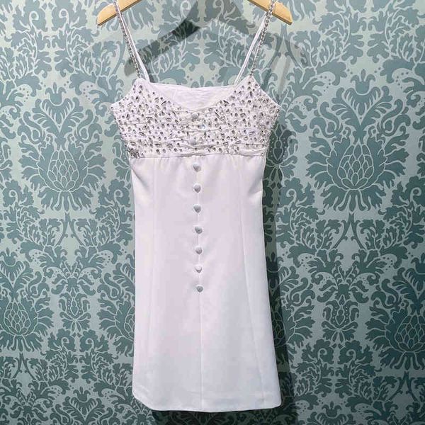 

summer new beaded rhinestone suspender skirt large slim fitting small black dress