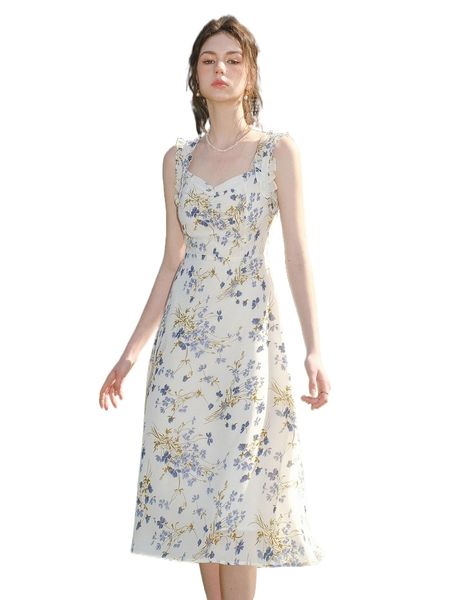 

floral print ruched frill trim tie back dress e6zo#, Black;gray