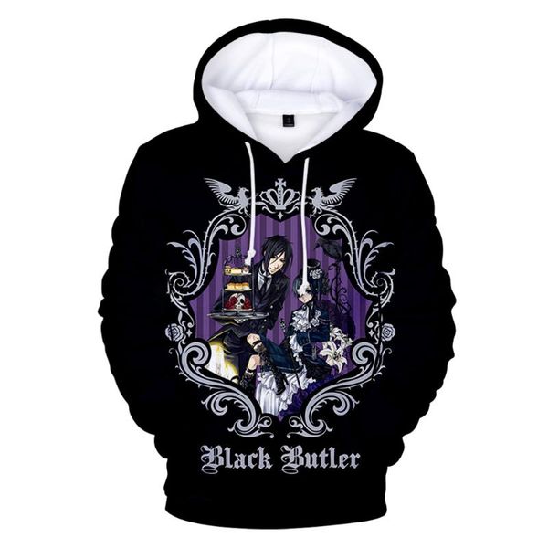 Erkek Hoodies Sweatshirts Siyah Butler 3D Baskılı Kadınlar/Erkekler Moda Uzun Kollu Kapüşonlu Sweatshirt Sıradan Giysiler Sıcak Coatmen'in