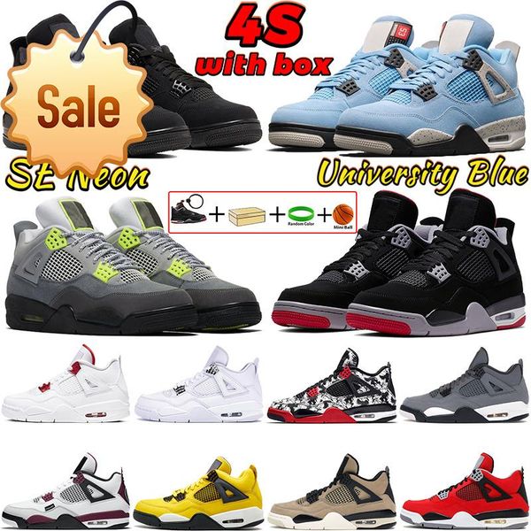

university blue men basketball shoes 4 4s mens se neon black cat pure money metallic red fire red toro bravo rapotors green glow sports n