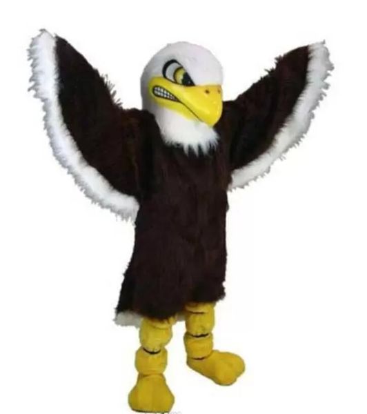 O Hawk Eagle Mascot Pássaro Costumedress Adultos Tamanho Halloween Halloween Party Party Propaganda Desfile trajes roupas