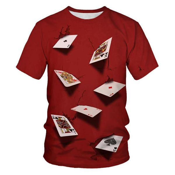 Poker T Shirt Oyun Kartları Giysileri Kumar Gömlekleri Las Vegas Tshirt Giyim Üstleri Erkekler Komik 3d T Shirt 220623