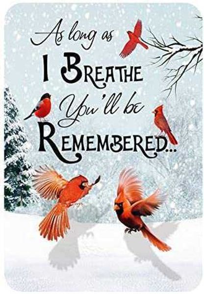 

tin signs vintage cardinal bird as long as i breathe you'll be remembered bar bedroom wall decoration tin signs for home decor