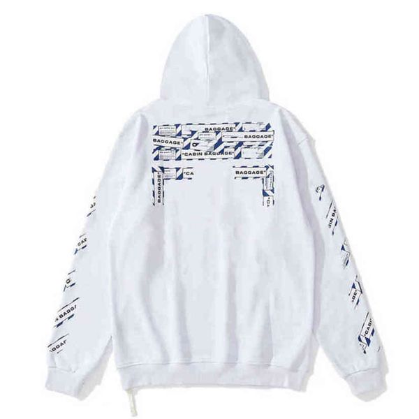 

mens loose classic offs hoodies fashion sweatshirts zipper hoodie cotton pullover long sleeved back oil paint arrow x men women hooded jack, Black