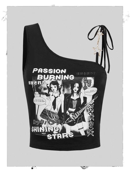 

figure graphic tie shoulder g75w#, White