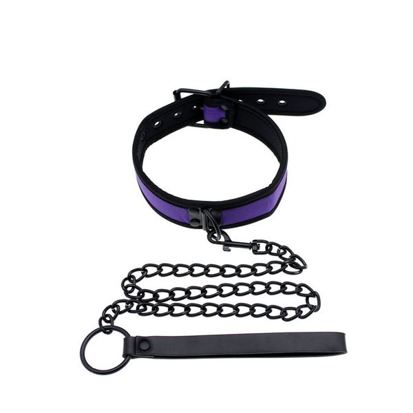 Collar de cuero Correa Bondage Adulto Esclavo sexy Anillo de cuello para Mujeres Hombres Adultos Juego Juguetes Novedad Perro Punk Cinturón gótico