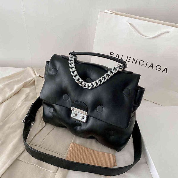 

brand designer famous women's bags pu chain space cotton large capacity shoulder messenger luxury trendy handbag soft personality