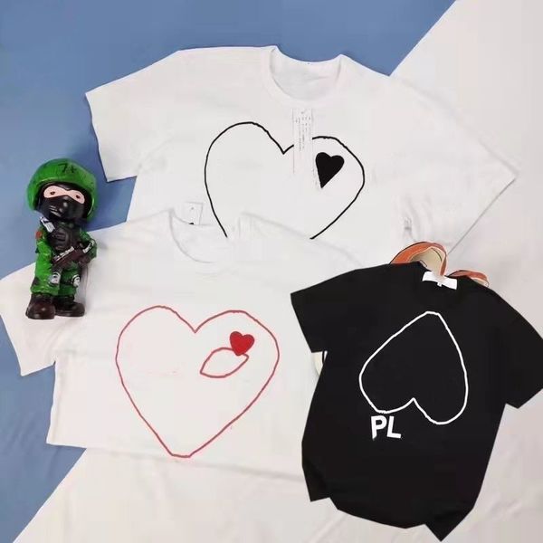 

childrens t-shirts kids designer clothes girls boys clothes short sleeve family clothing with letters red heart round neck 100% cotton 80-1, Blue