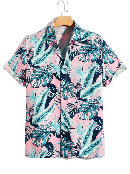 

men tropical print shirt v20f#, White;black