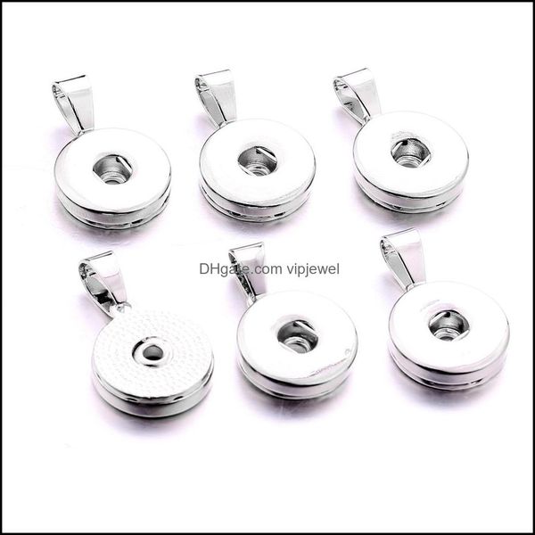 Charms jewelhing descobertas componentes simples metal 18mm gengibre snap botão pingente para botões de snaps diy colar e dhad2