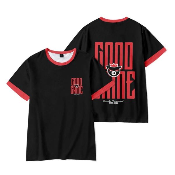 T-shirt da uomo R.I.P Technoblade Good Game 3D T Shirt per uomo Donna Street Hip Hop T-shirt a maniche corte con grafica carina T-shirt estiva Uomo TopsMen