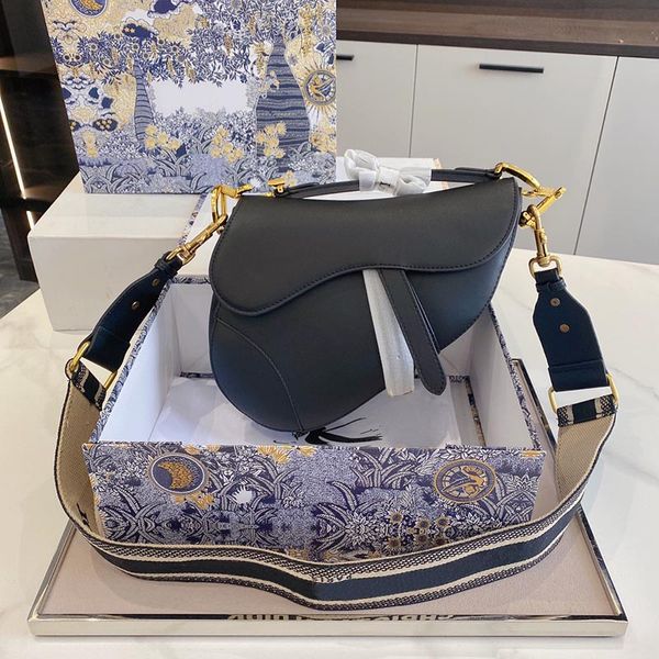 

oblique canvas saddles bag women luxurys designers shoulder bags fashion ladies crossbody bag black blue disenador bolsas mujer with box lad