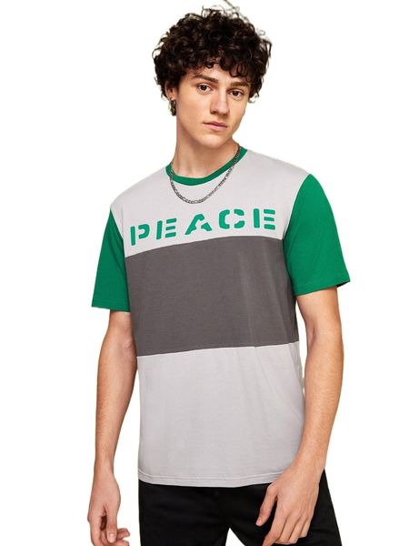 

x shalom men letter graphic color block tee f1nl#, White;black