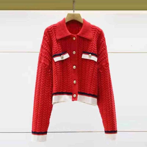 

women's knits & tees fadan s family early spring year college style color contrast metal button knitted cardigan jacket, White