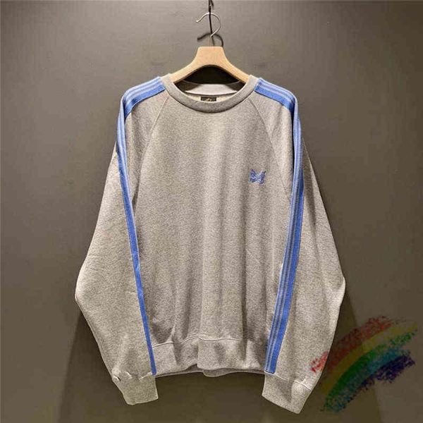 

awge needle 2020ww sweatshirts men women butterfly embroidered crewneck streetwear hoodie t220721, Black