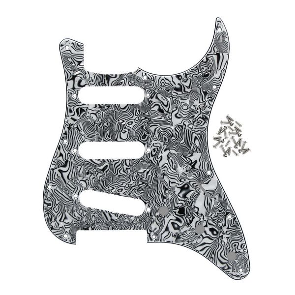 11 buracos SSS Guitar Pickguard Scratch Plate Zebra Stripe 4Ply com parafusos para peças de guitarra elétrica